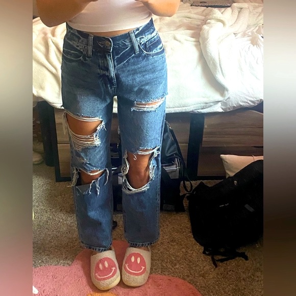 Kancan Signature High Waisted Straight Leg, Size 26, Distressed - Picture 1 of 8